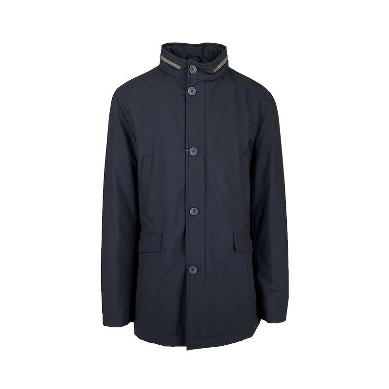 Blaue Polyester & Viskose Daunenjacke Mantel