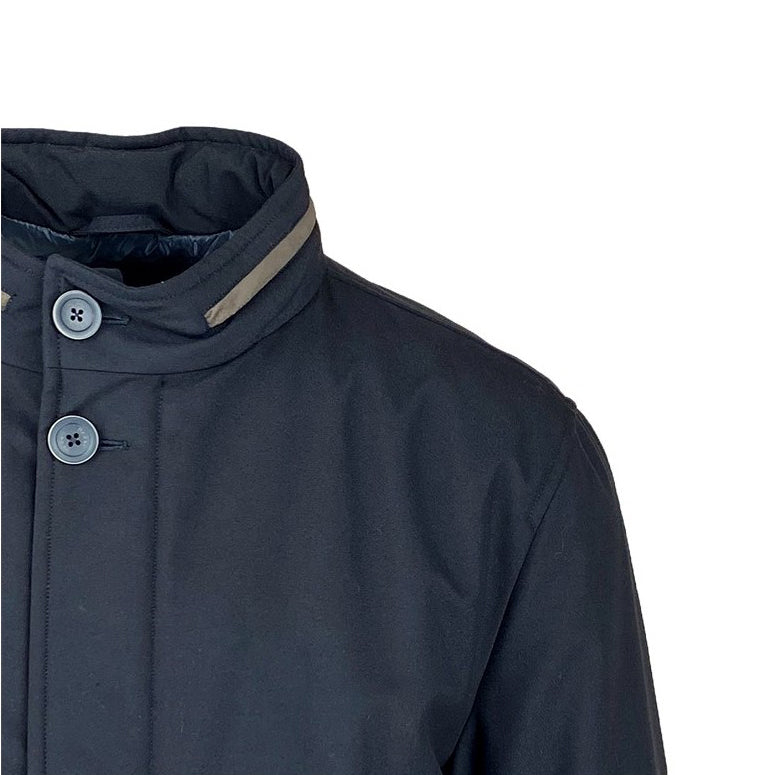 Blaue Polyester & Viskose Daunenjacke Mantel