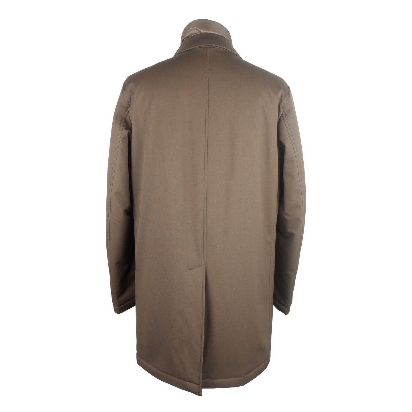 Brauner Trenchcoat aus Wolle mit Knopfverschluss