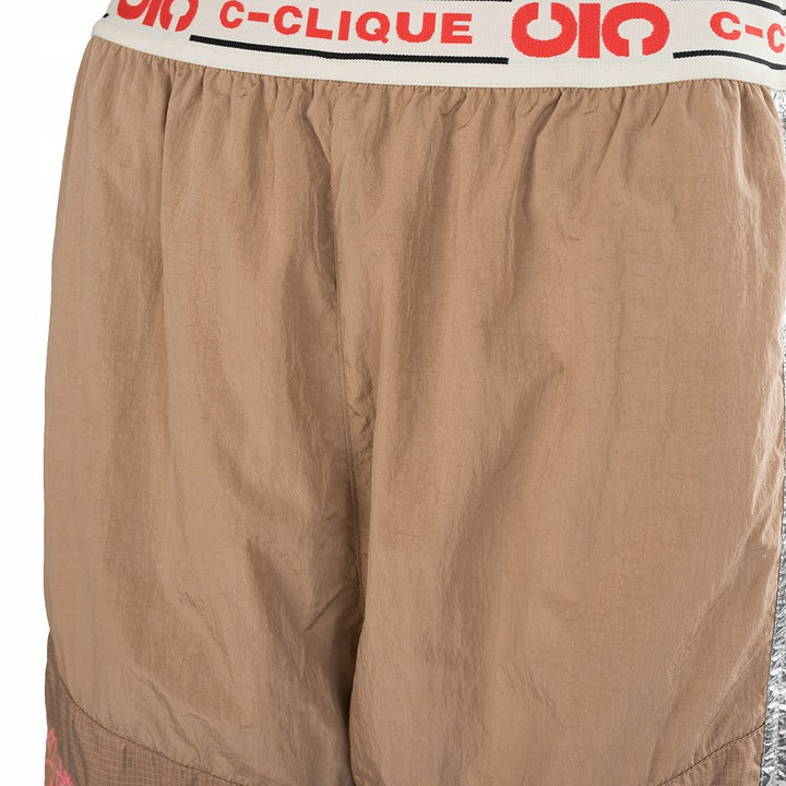 Beige Nylon Stretch-Jogging-Hose