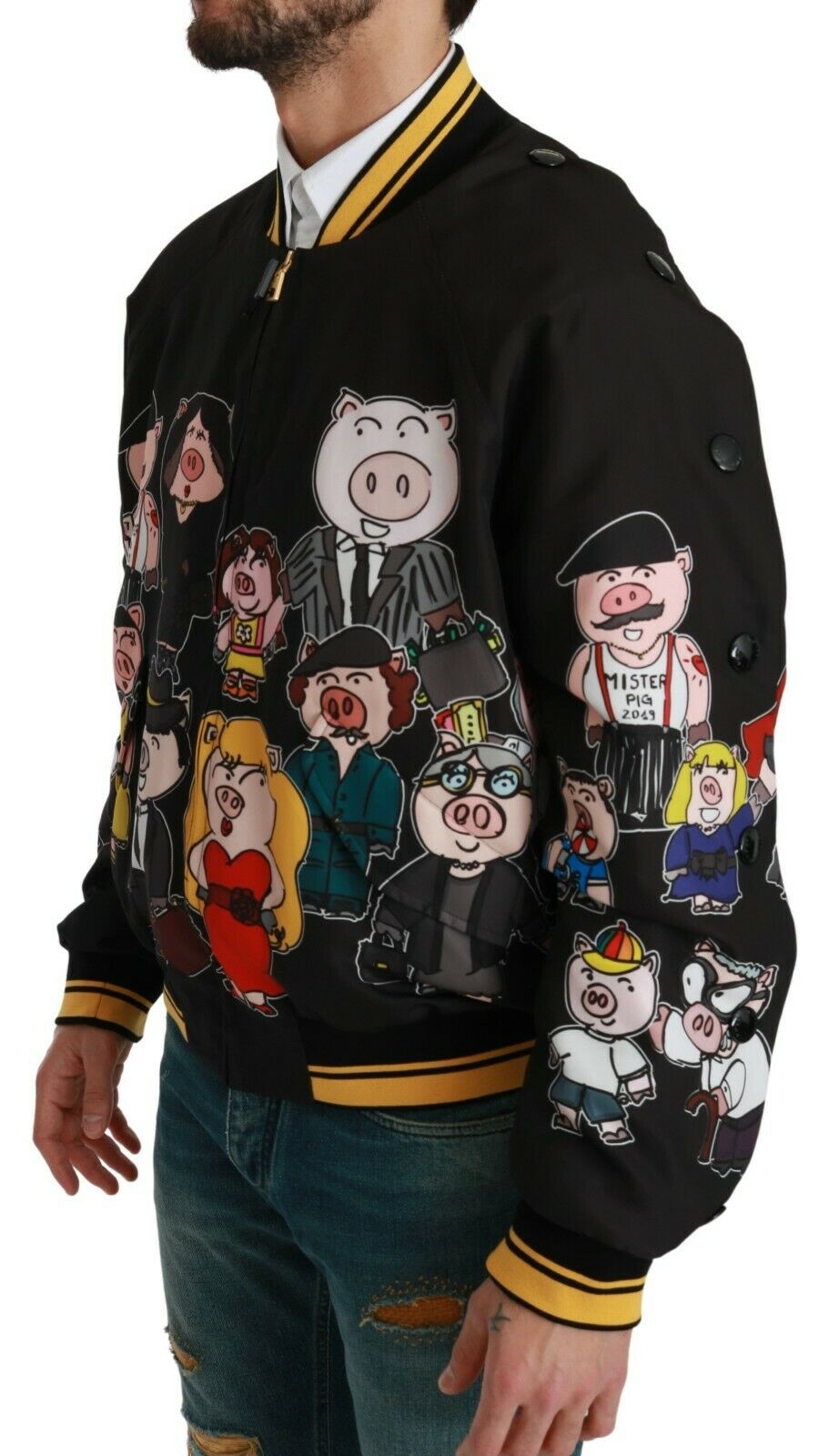 Schwarze YEAR OF THE PIG Bomberjacke