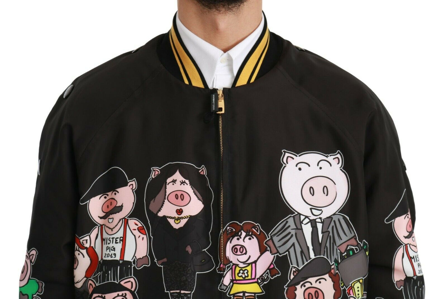 Schwarze YEAR OF THE PIG Bomberjacke