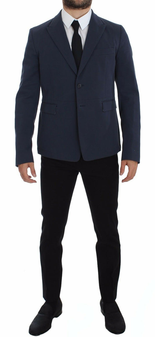 Blauer Baumwoll-Stretch-Blazer