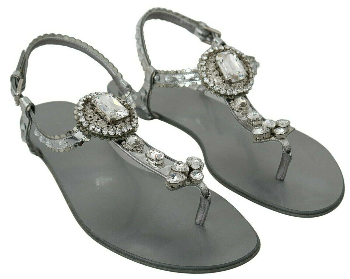 Silber Kristall Sandalen Flip Flops Schuhe