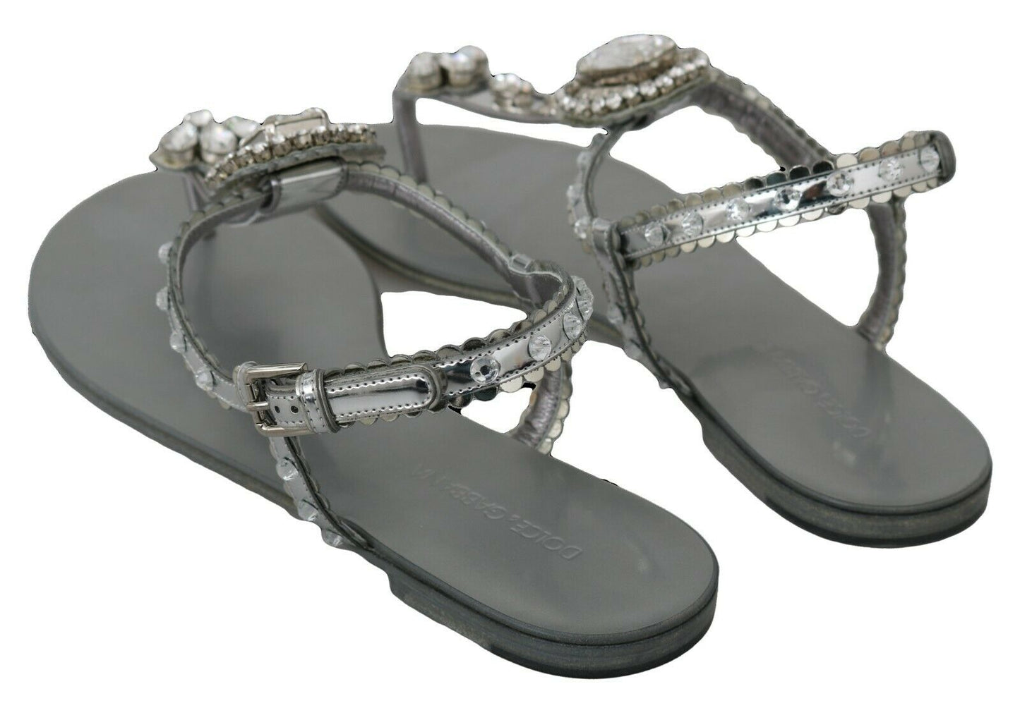 Silber Kristall Sandalen Flip Flops Schuhe