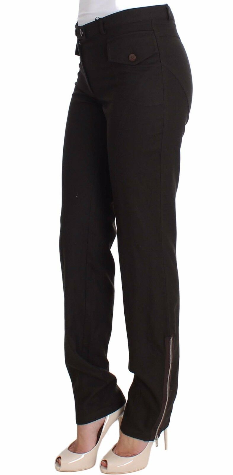 Braun Wolle Casual Kleid Hose Hosen