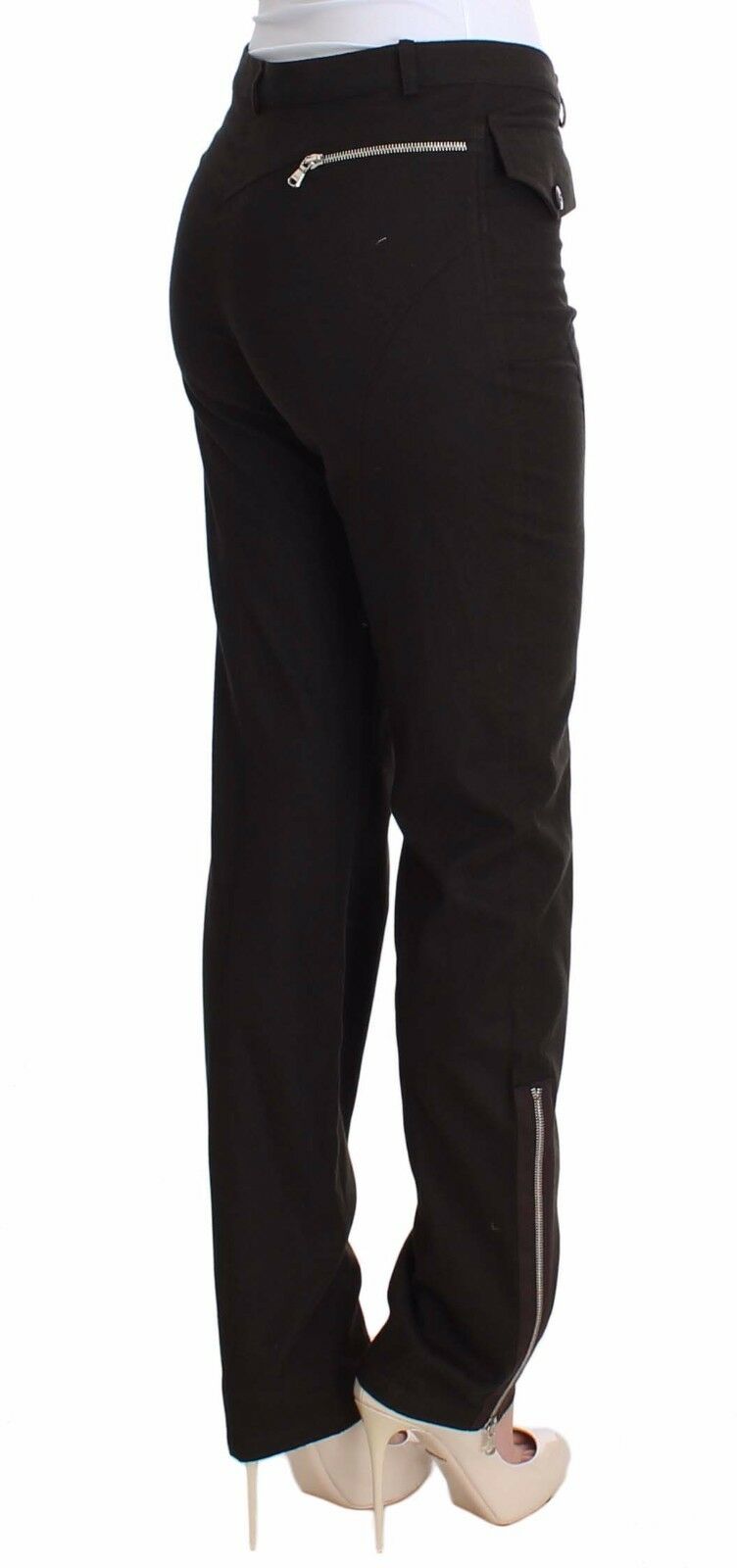 Braun Wolle Casual Kleid Hose Hosen