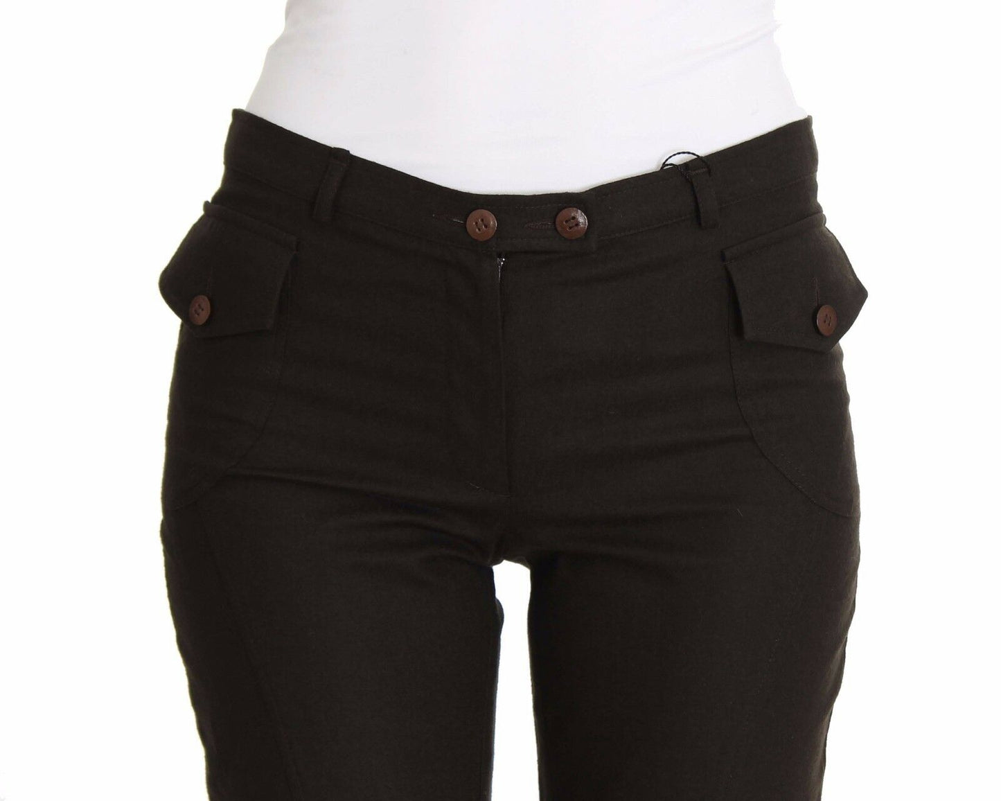 Braun Wolle Casual Kleid Hose Hosen