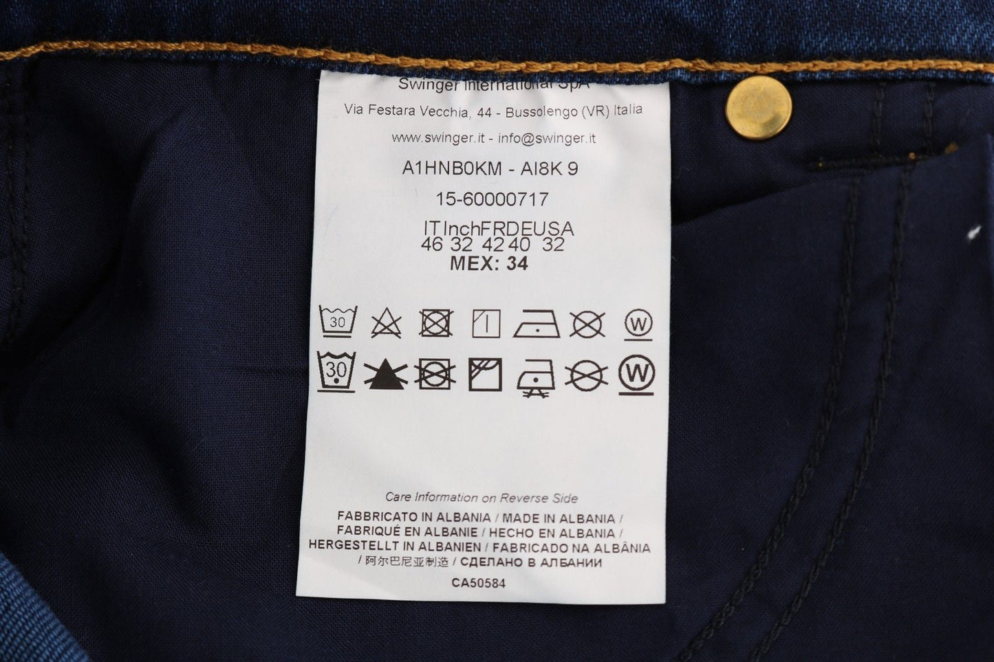 Blaue Waschung Baumwolle Stretch Slim Denim Jeans Pant