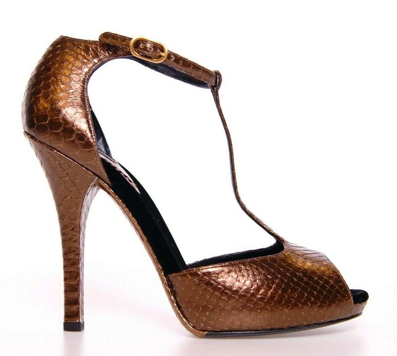 Bronze Leder Plateau Pumps Schuhe