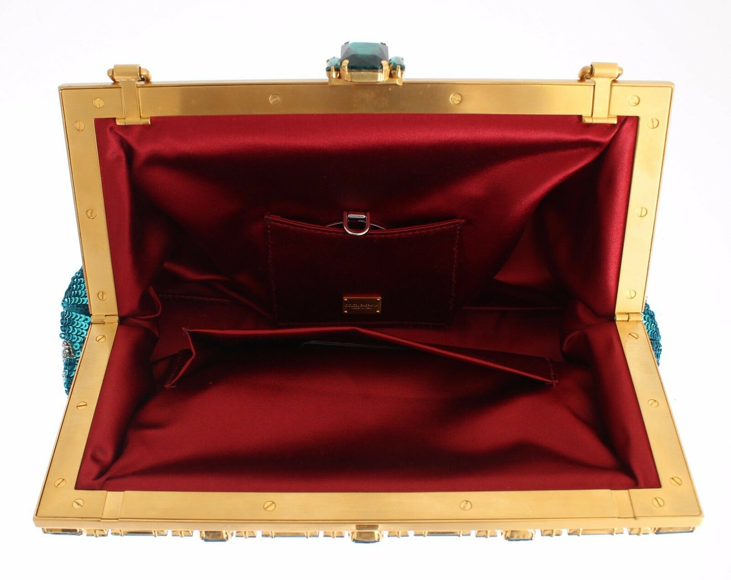 Blau Klar Kristall Gold Abend Clutch Geldbörse