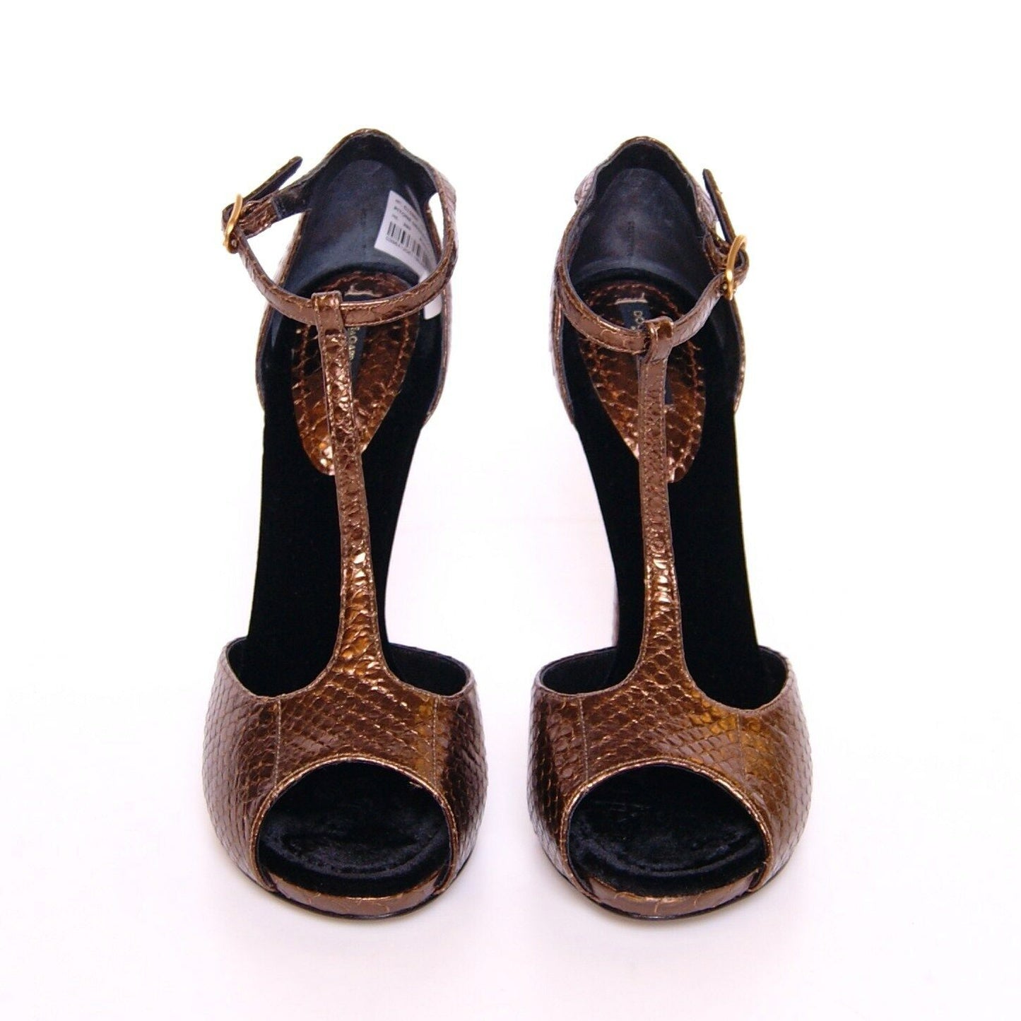 Bronze Leder Plateau Pumps Schuhe