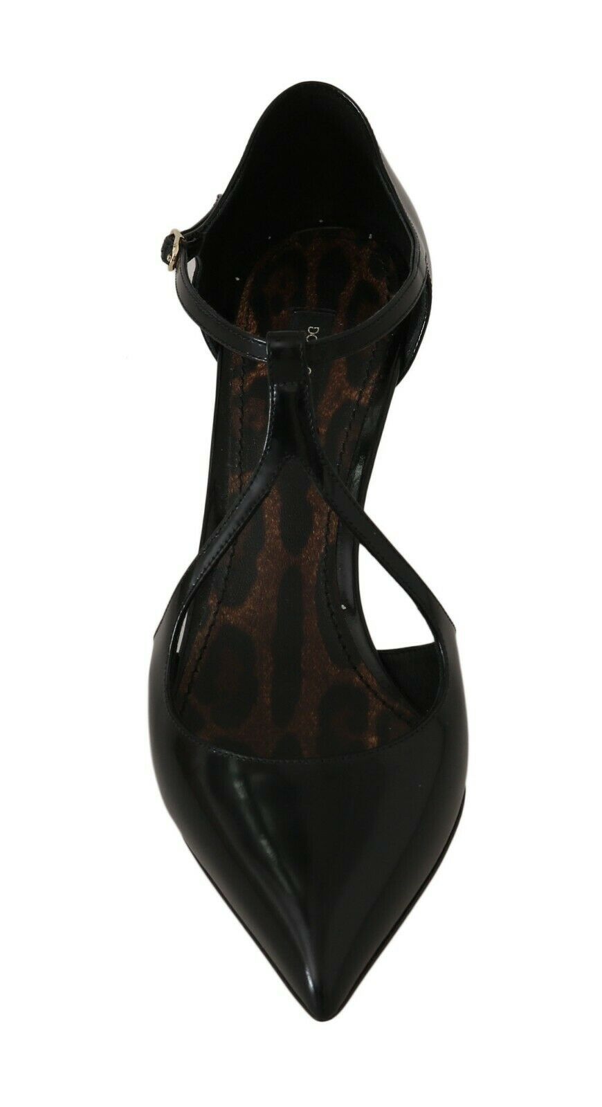 Schwarze T-Riemen-Sandalen aus Leder