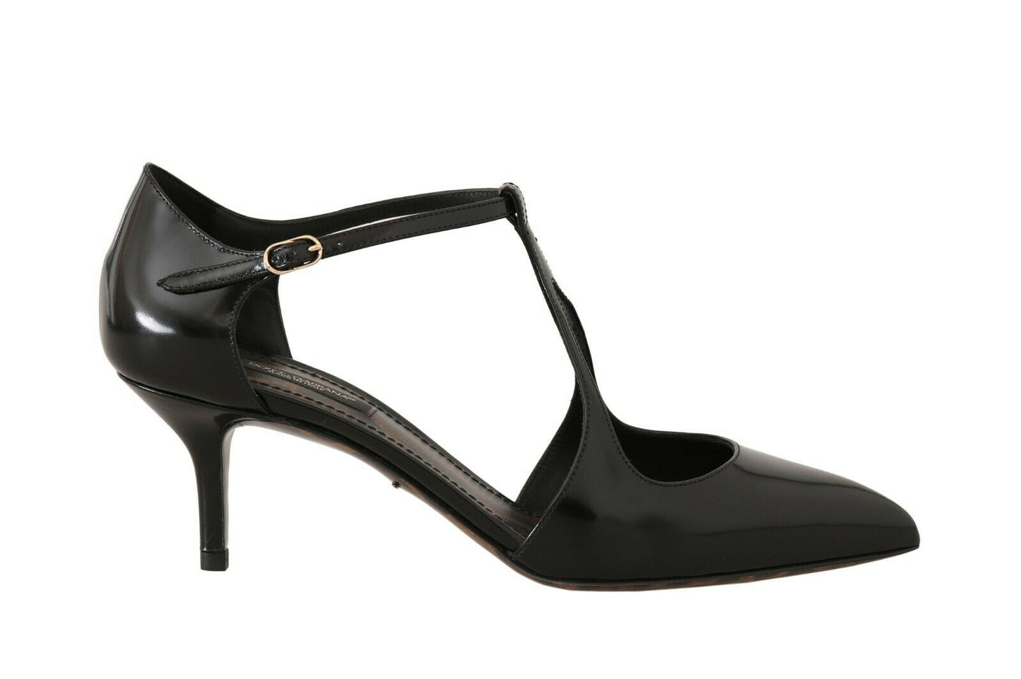 Schwarze T-Riemen-Sandalen aus Leder