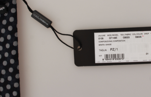 Blaue gepunktete klassische schlanke Herrenkrawatte