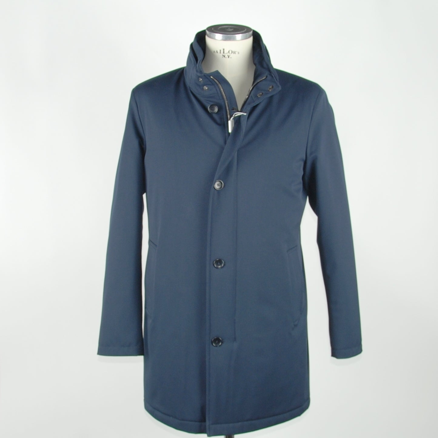 Blaue Wolljacke Mantel