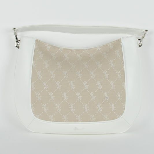 Weiße Tasche mit beigem Einsatz