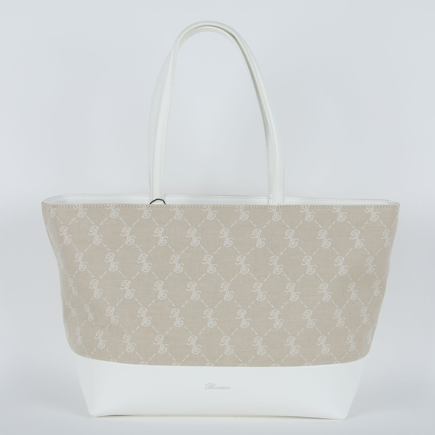 Weiß/Beige Einkaufstasche