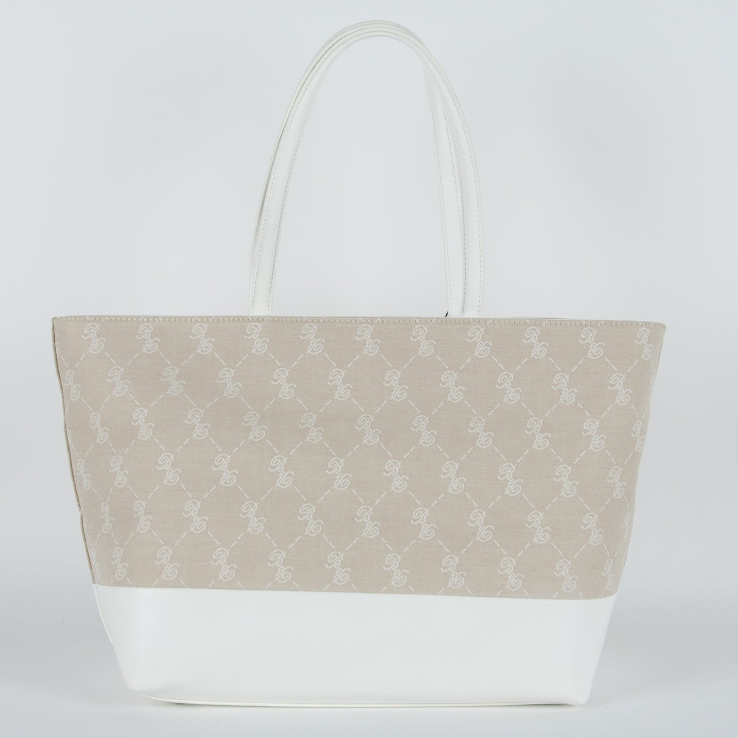 Weiß/Beige Einkaufstasche