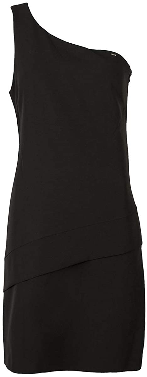 Schwarzes Polyester-Soft Fit Kleid