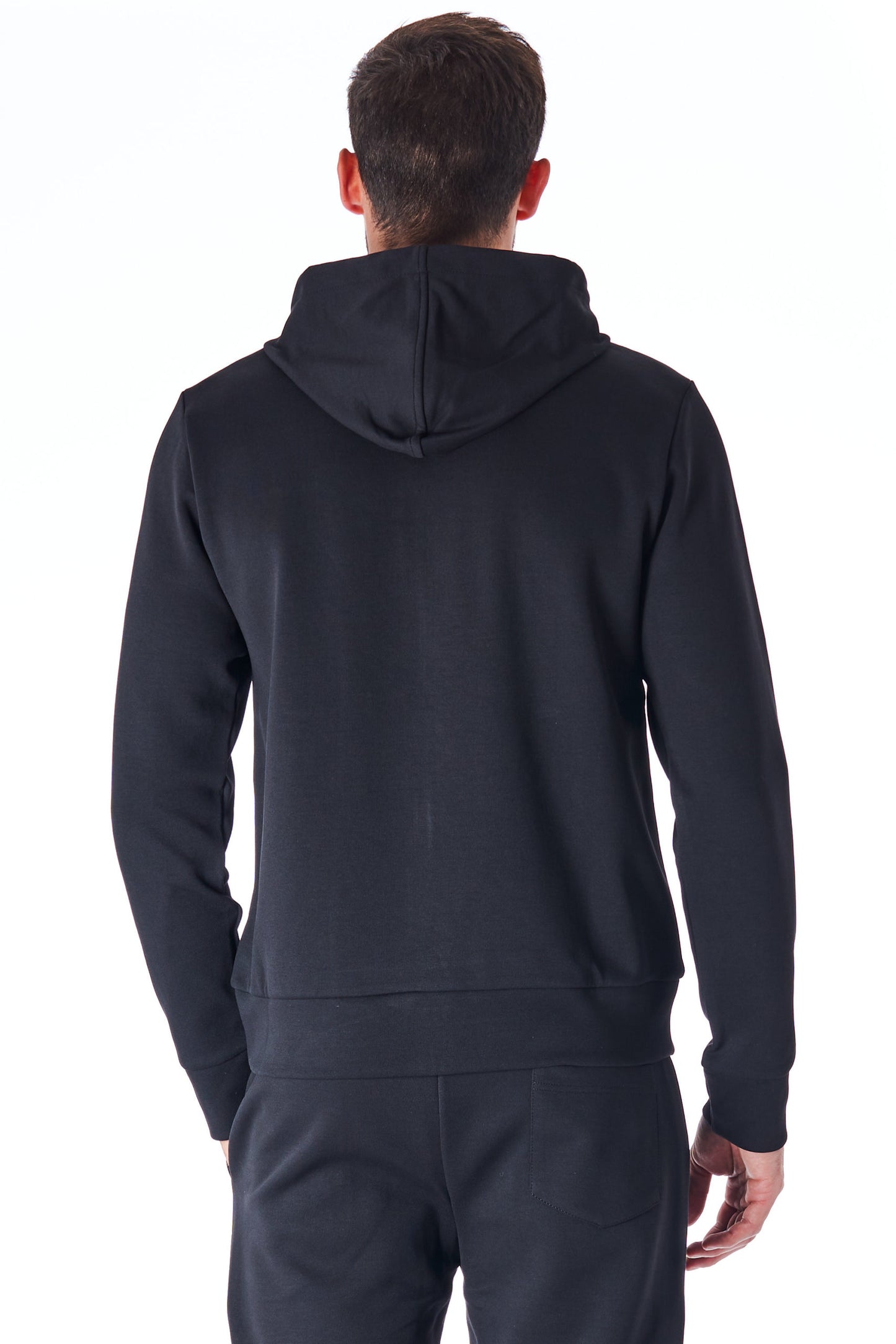 Schwarzes Sweatshirt mit Reißverschluss aus Baumwolle und Polyester