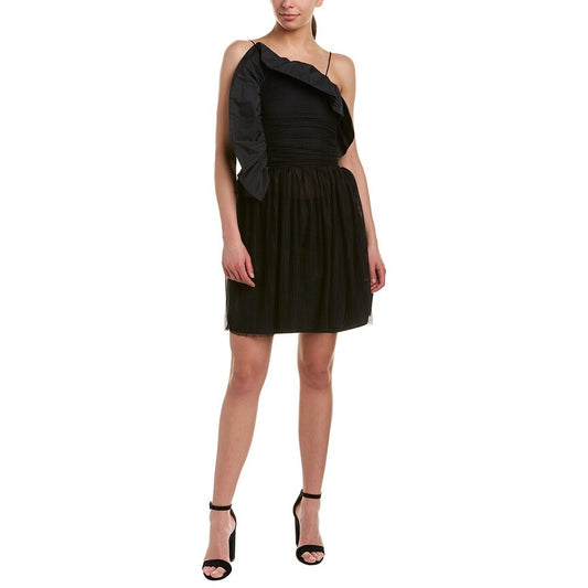 Schwarzes Polyesterkleid