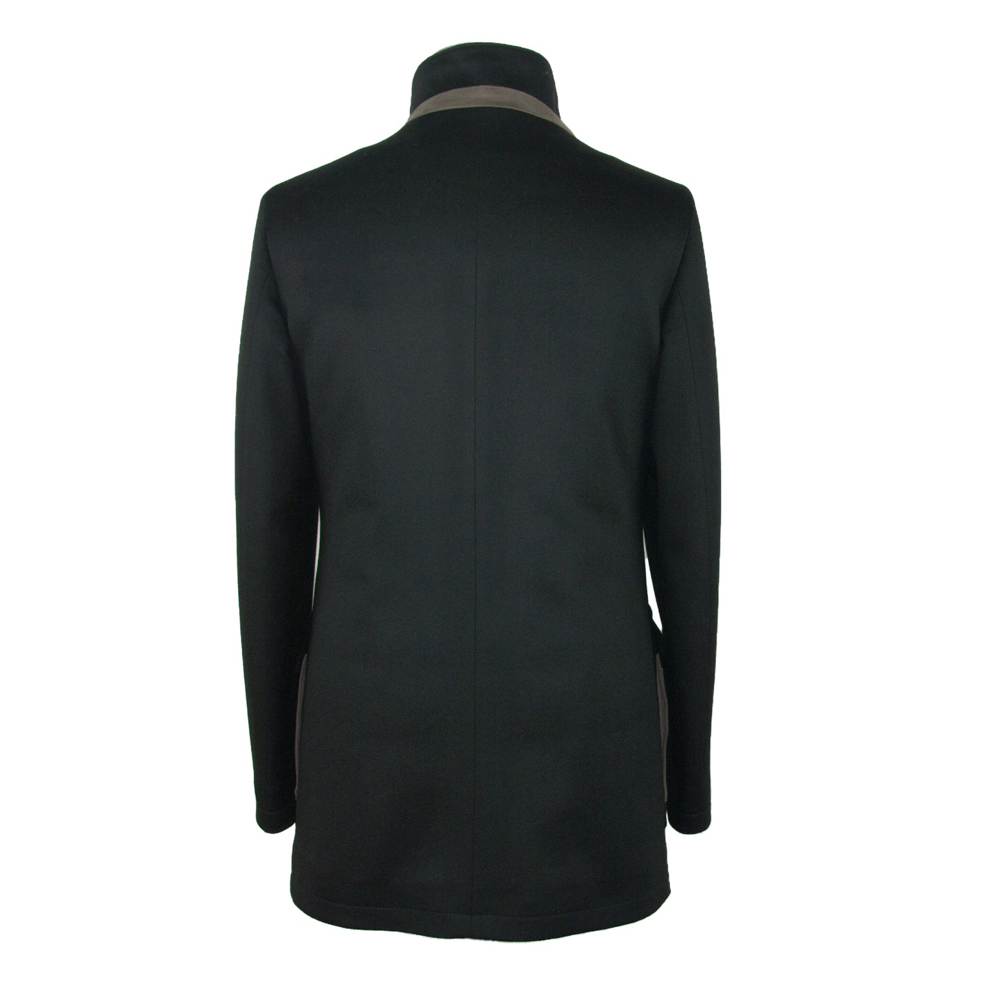 Schwarze Wolljacke Mantel