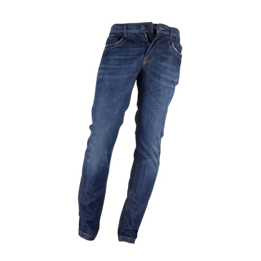 Dunkelblaue Regular Fit Jeans aus Baumwolle