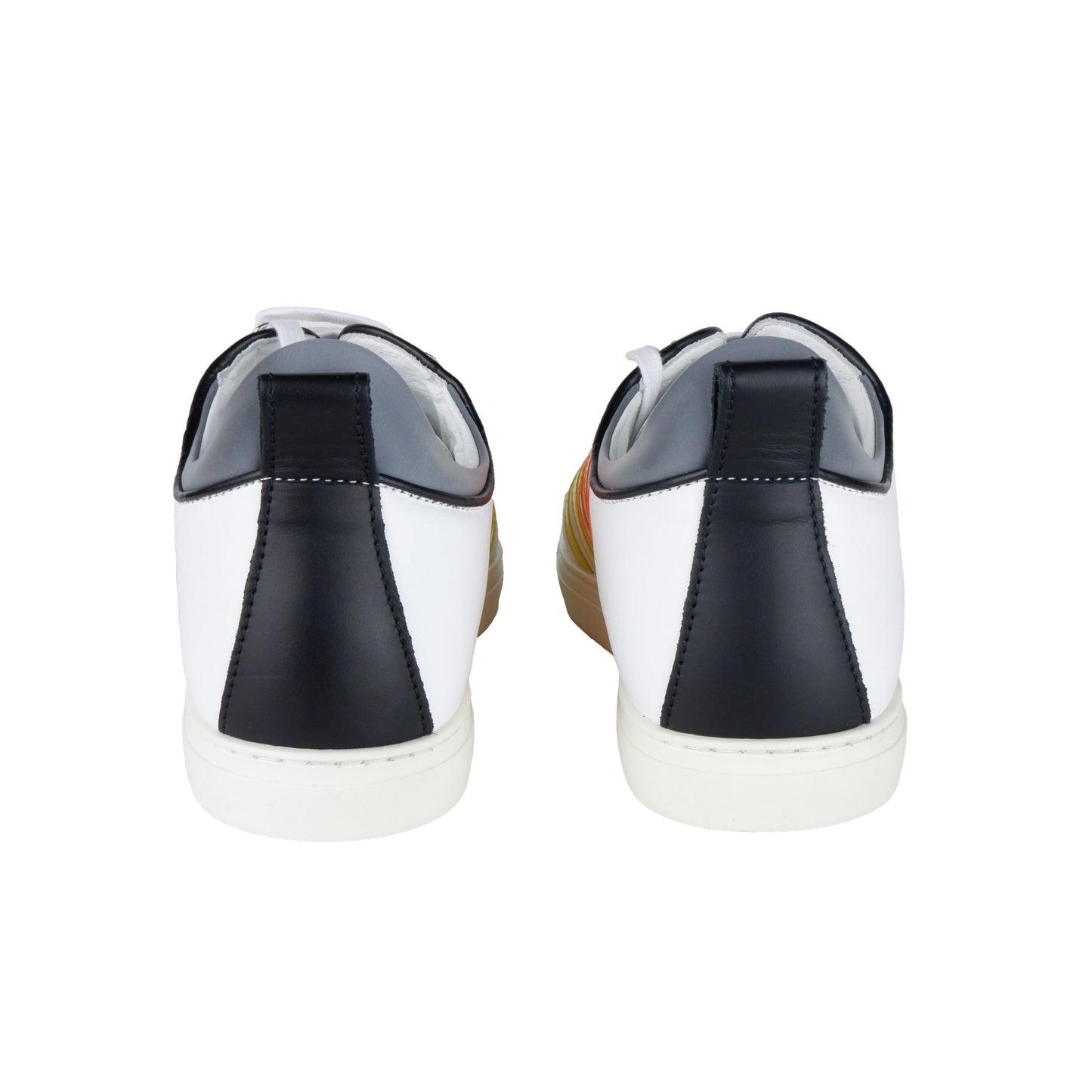 Weiße Kalbsleder Schnürsenkel Low Sneakers