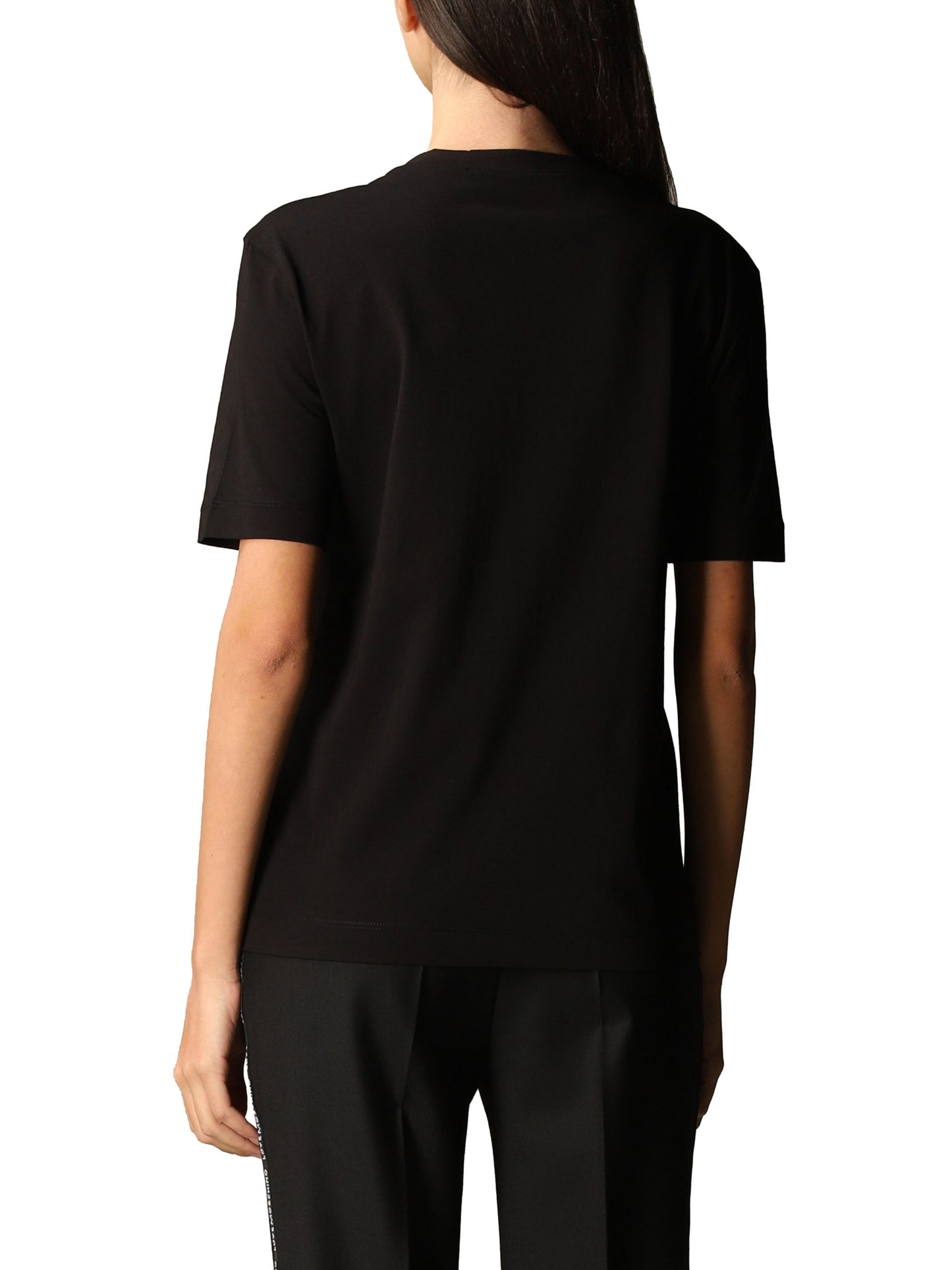 Schwarzes Slim Fit T-Shirt aus Baumwolle