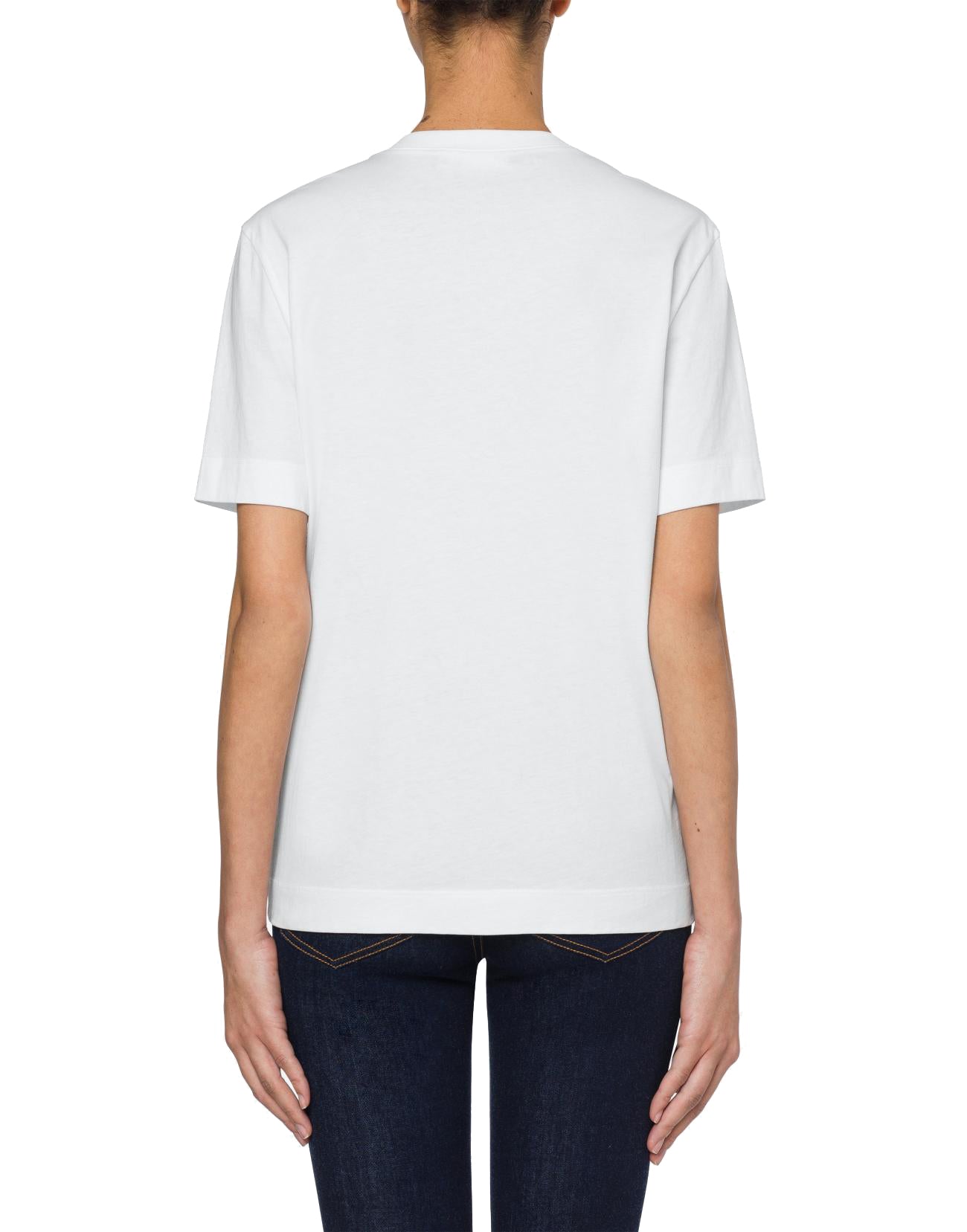 Weißes T-Shirt mit Logodruck aus Baumwolle und normaler Passform