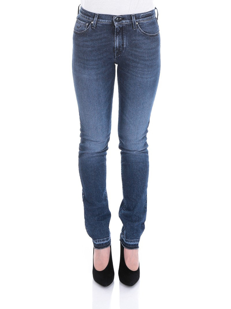 Blaue Kimberly Slim Fit Jeans aus Baumwolle
