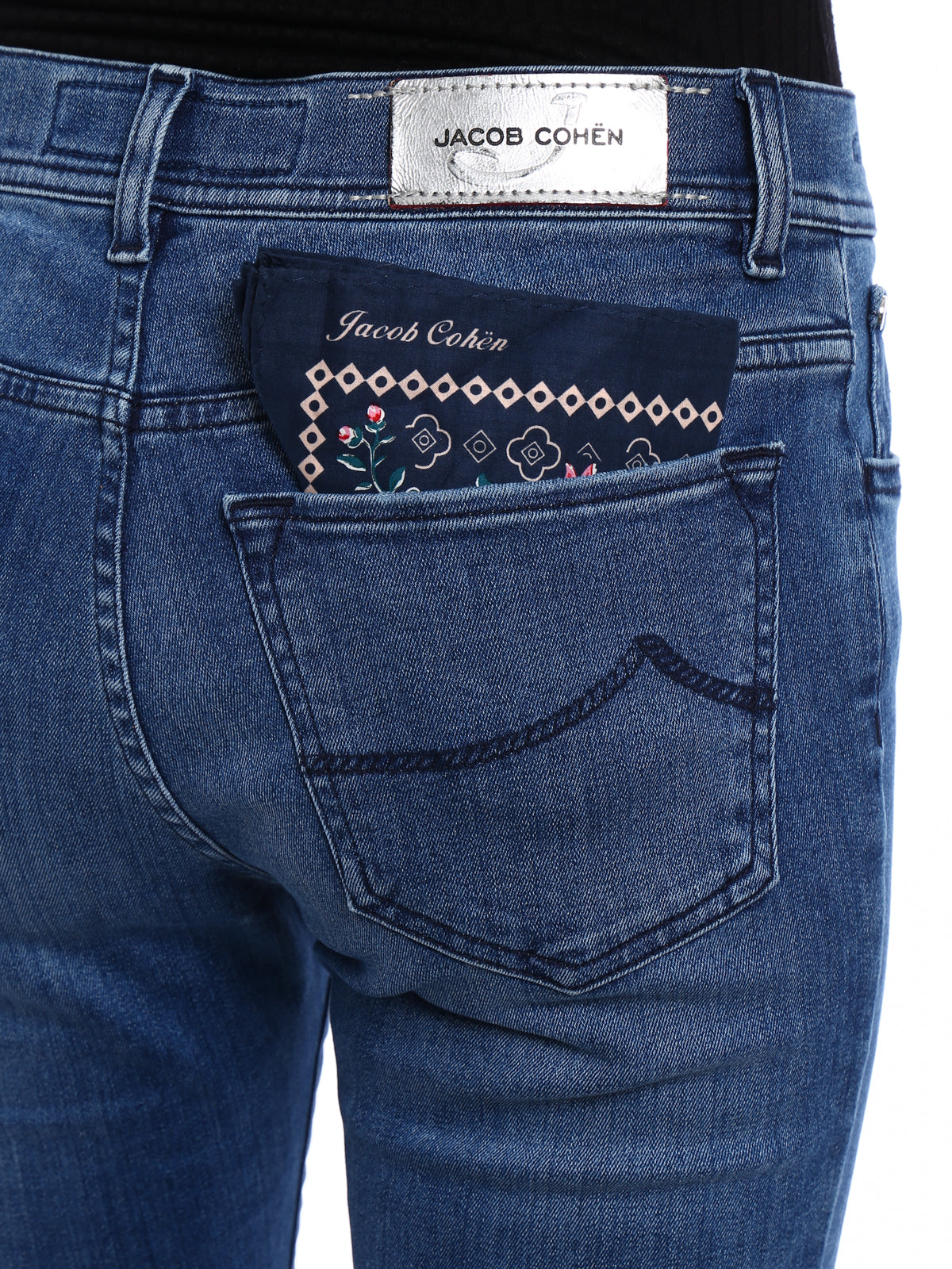 Blaue Denim-Jeans mit mittlerer Taille aus Viskose und Baumwolle